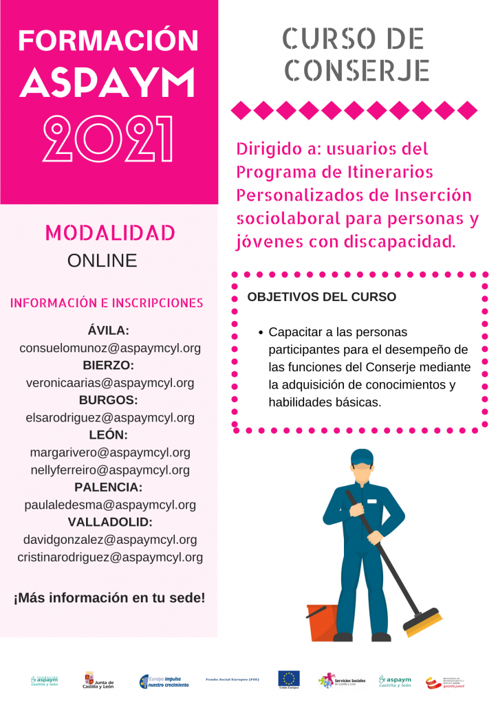 Formación ASPAYM 2021 - Curso de conserje