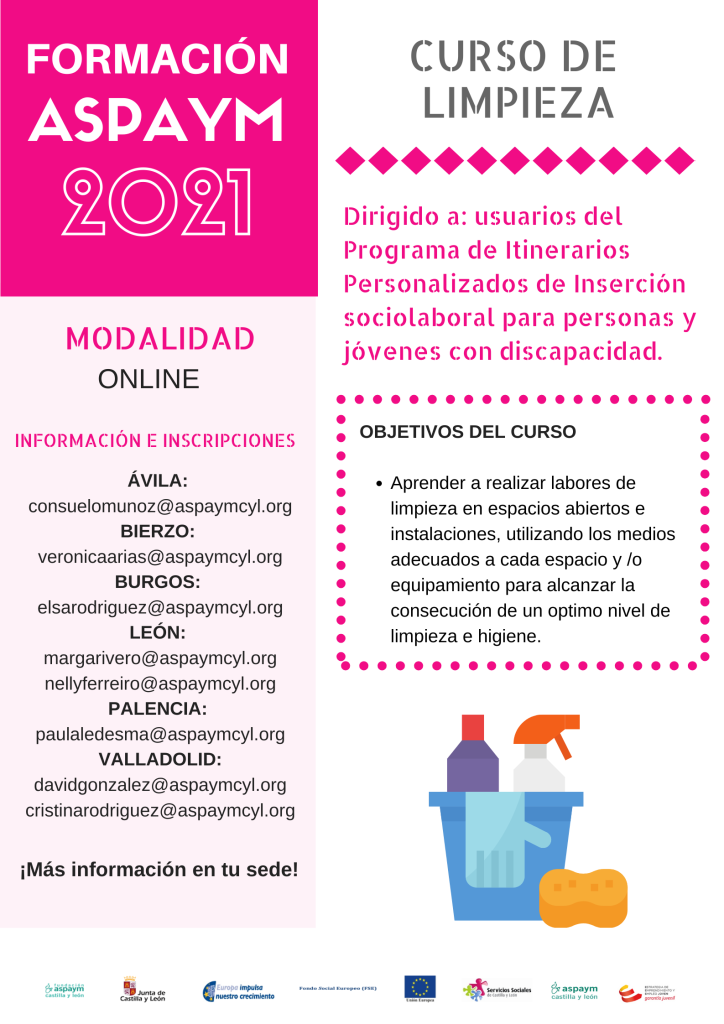 Formación ASPAYM 2021 - Curso de limpieza online