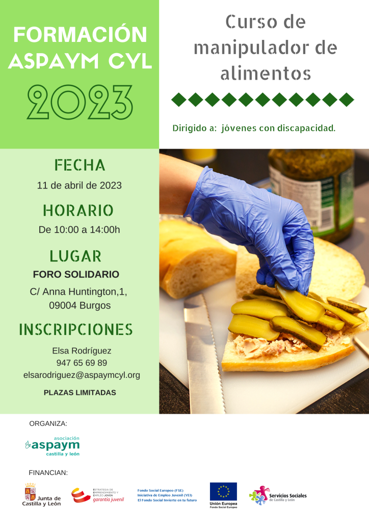 Formación APSAYM CYL 2023 - Curso de manipulador de alimentos